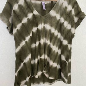 Francesca green tie dye top